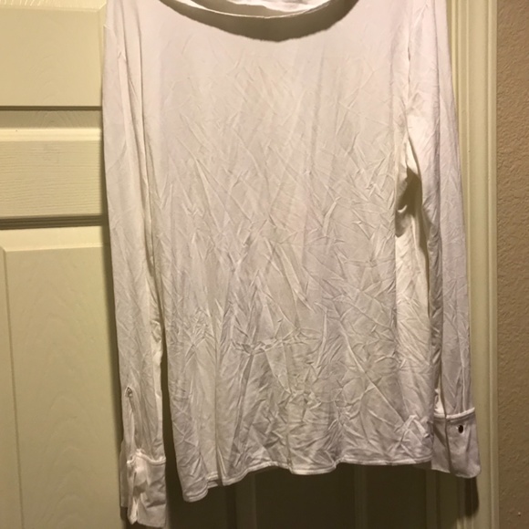 New York & Company White Ruffle with Tags Blouse - Picture 13 of 16